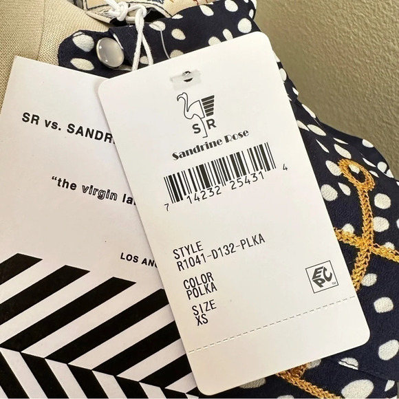 Sandrine Rose X Free People Polka Dot Button Down Shirt - NWT - X-Small - Picture 6 of 9